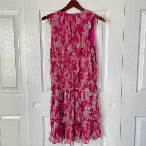 New with Tags Ramy Brook Pink Flowy "Meyer" Print Dress. Large. - Picture 3 of 5